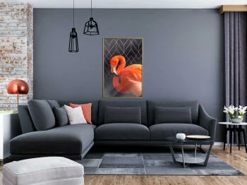 Plakat - Pomarańczowy flaming - obrazek 2