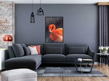 Plakat - Pomarańczowy flaming - obrazek 2
