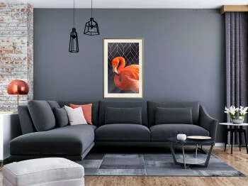 Plakat - Pomarańczowy flaming - obrazek 2