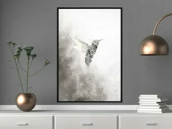 Plakat - Koliber w odcieniach szarości - obrazek 2