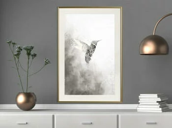 Plakat - Koliber w odcieniach szarości - obrazek 2