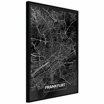 Plakat - Plan miasta: Frankfurt (ciemny)