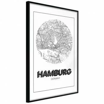 Plakat - Plan miasta: Hamburg (okrągły)