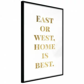 Plakat - Home Is Best (złoty)
