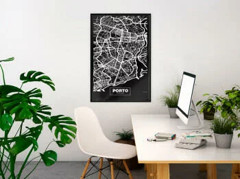Plakat - Plan miasta: Porto (ciemny)