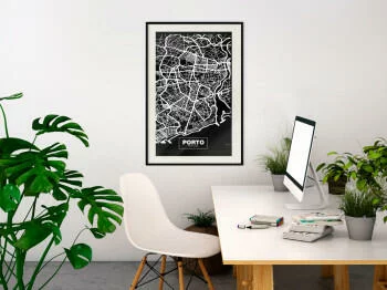 Plakat - Plan miasta: Porto (ciemny)