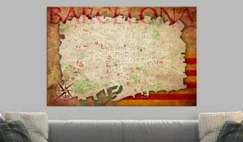 Obraz na korku - Mapa Barcelony   - obrazek 2