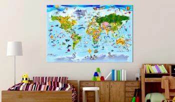 Obraz na korku - Mapa dla dzieci: Kolorowe podróże [Mapa korkowa] - obrazek 2