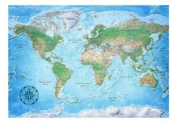 Fototapeta - Mapa świata: Tradycyjna kartografia