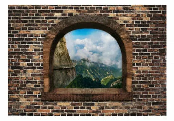 Fototapeta samoprzylepna - Kamienne okno: Góry