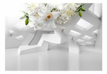 Fototapeta 3D - Abstrakcja i kwiaty