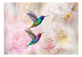 Fototapeta - Kolorowe kolibry (różowy) - obrazek 2