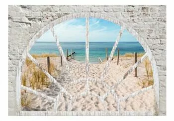 Fototapeta 3D - Widok przez okno na plażę - obrazek 2