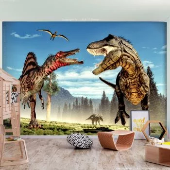 Fototapeta 3D - Walka dinozaurów