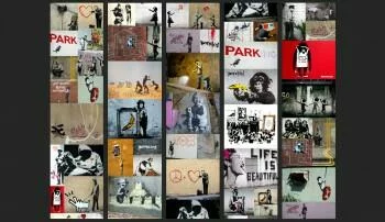 Tapeta Banksy kolorowy kolaż 2 - obrazek 2