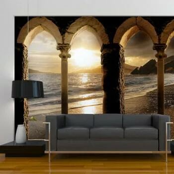 Fototapeta do salonu 3D - Zamek na plaży