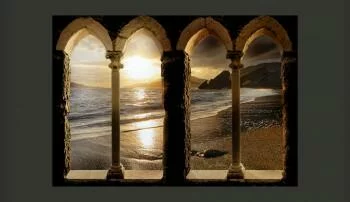 Fototapeta do salonu 3D - Zamek na plaży - obrazek 2