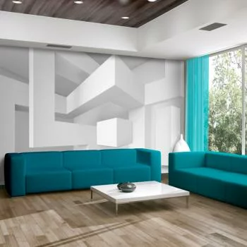 Fototapeta 3D - Biała geometria