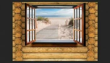 Fototapeta 3D - Plaża za oknem - obrazek 2