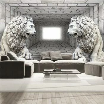Fototapeta 3D - Kamienne lwy