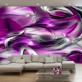 Fototapeta wodoodporna - Abstrakcyjne wzburzone morze - kompozycja z iluzją fioletowych fal