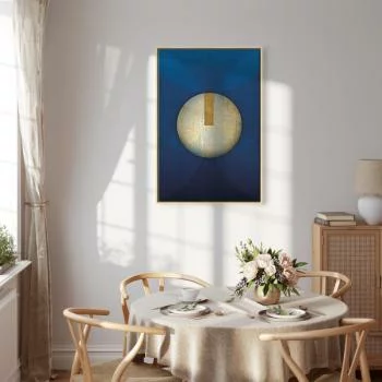 Obraz - W cieniu klasycznego błękitu (1-częściowy) - złote koło w abstrakcji - obrazek 7