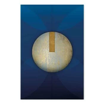 Obraz - W cieniu klasycznego błękitu (1-częściowy) - złote koło w abstrakcji - obrazek 2