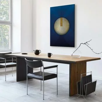 Obraz - W cieniu klasycznego błękitu (1-częściowy) - złote koło w abstrakcji - obrazek 7