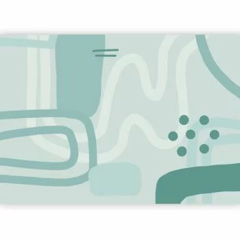 Fototapeta - Geometryczne formy i desenie - abstrakcyjne tło z turkusowymi wzorami - obrazek 2