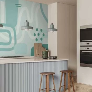 Fototapeta - Geometryczne formy i desenie - abstrakcyjne tło z turkusowymi wzorami - obrazek 5