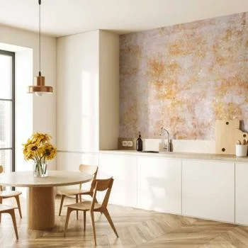 Fototapeta - Eksplozja słońca - abstrakcyjna kompozycja z jednolitym tłem w desenie - obrazek 5