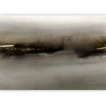 Fototapeta - Diuna - abstrakcyjny nowoczesny obraz w szarościach z czarnym deseniem - obrazek 2