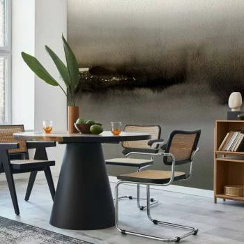 Fototapeta - Diuna - abstrakcyjny nowoczesny obraz w szarościach z czarnym deseniem - obrazek 5