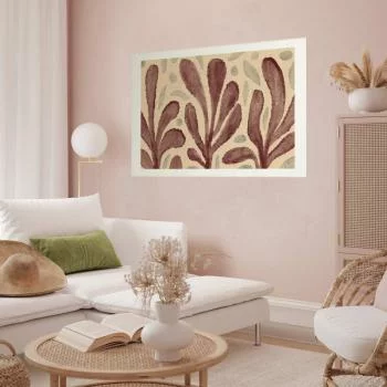 Plakat - Liście i plamy - duże rozedrgane kształty inspirowane Matisse - obrazek 2