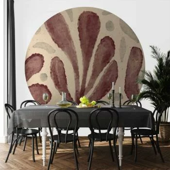 Fototapeta okrągła - Liście i plamy - duże rozedrgane kształty inspirowane Matisse - obrazek 6