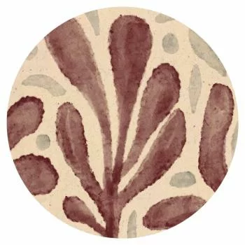 Fototapeta okrągła - Liście i plamy - duże rozedrgane kształty inspirowane Matisse - obrazek 2