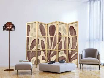 Parawan japoński - Falujące liście - nieregularne roślinne kształty w stylu Matisse'a - obrazek 5