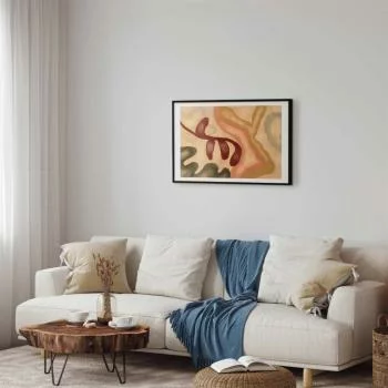 Plakat - Kolorowe kształty - przetarte figury w technice lime wash - obrazek 2