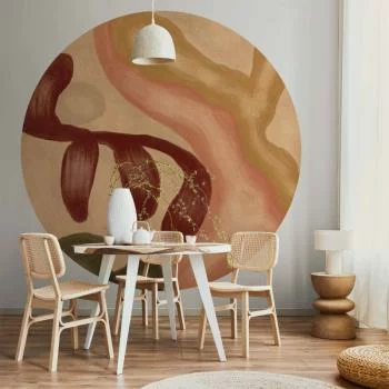 Fototapeta okrągła - Kolorowe kształty - przetarte figury w technice lime wash - obrazek 6