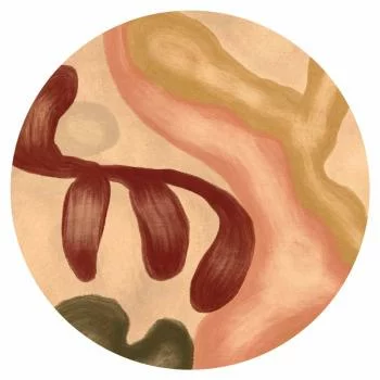 Fototapeta okrągła - Kolorowe kształty - przetarte figury w technice lime wash - obrazek 2