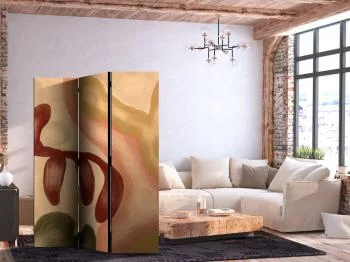 Parawan - Przetarte figury - kształty w technice lime wash w ciepłych kolorach - obrazek 2