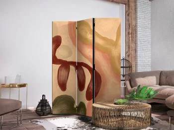 Parawan - Przetarte figury - kształty w technice lime wash w ciepłych kolorach - obrazek 5