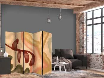 Parawan - Przetarte figury - kształty w technice lime wash w ciepłych kolorach - obrazek 2