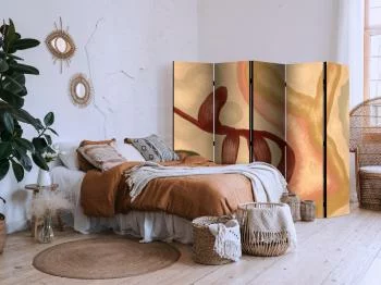Parawan - Przetarte figury - kształty w technice lime wash w ciepłych kolorach - obrazek 5