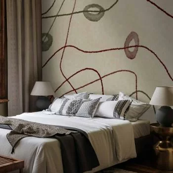 Fototapeta - Linie i kształty - labirynt z koralików na bladym przecieranym tle - obrazek 5