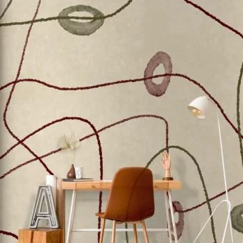 Fototapeta - Linie i kształty - labirynt z koralików na bladym przecieranym tle - obrazek 6