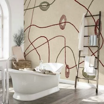 Fototapeta - Linie i kształty - labirynt z koralików na bladym przecieranym tle - obrazek 6