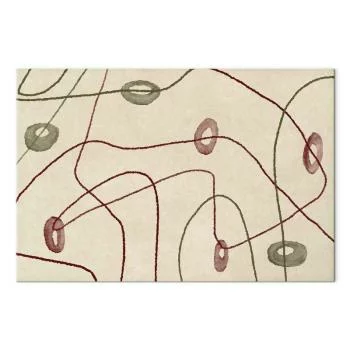 Obraz - Linie i kształty - labirynt z koralików na bladym przecieranym tle - obrazek 2