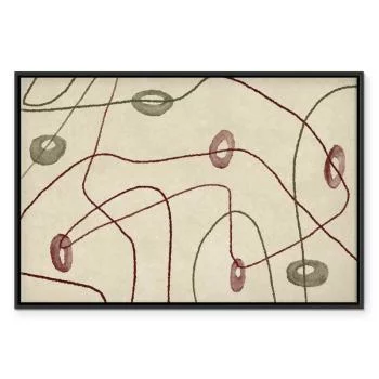 Obraz - Linie i kształty - labirynt z koralików na bladym przecieranym tle - obrazek 2