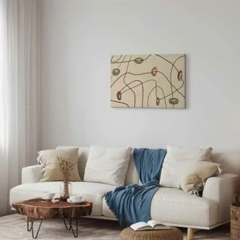 Obraz - Linie i kształty - labirynt z koralików na bladym przecieranym tle - obrazek 5